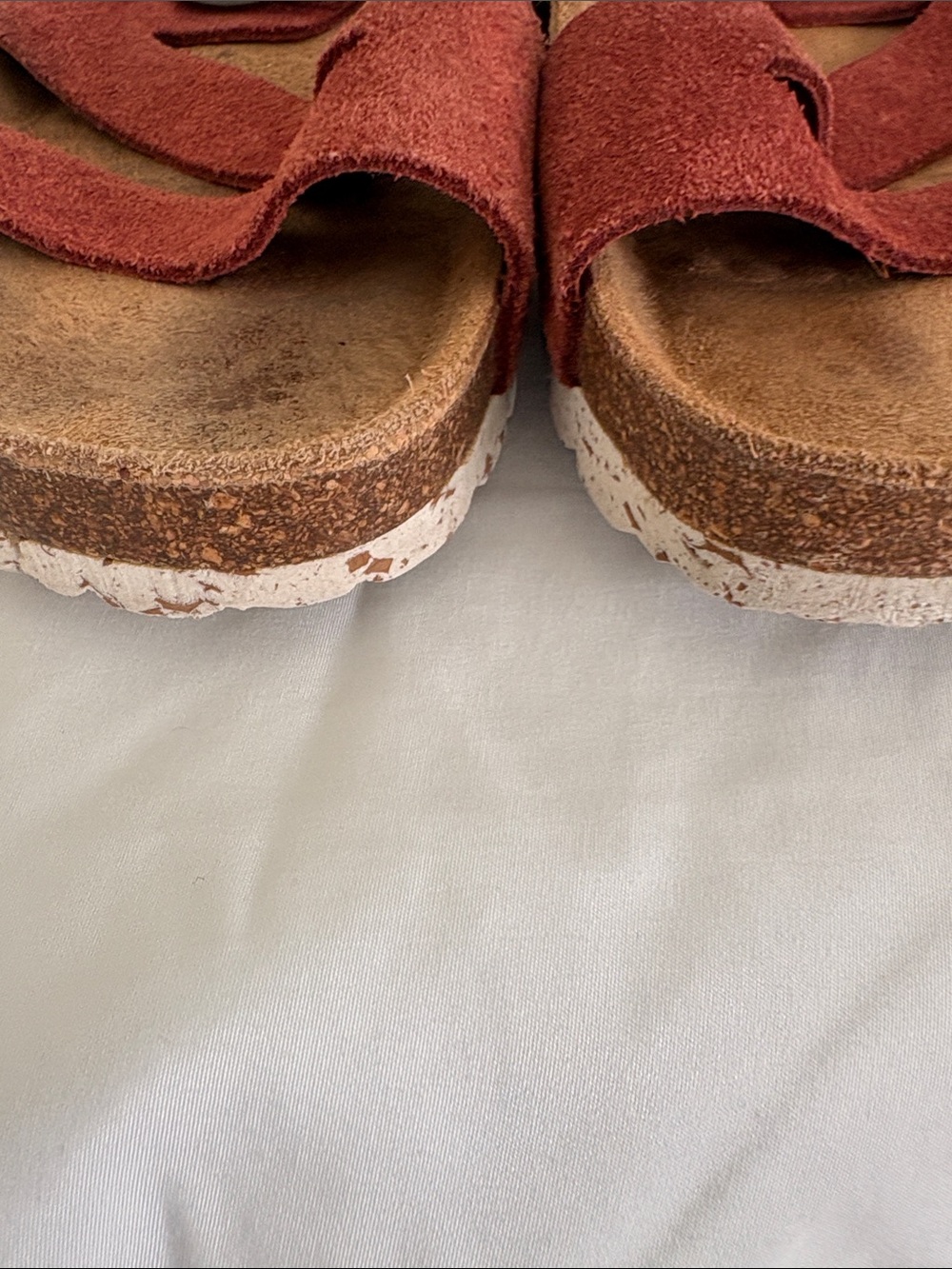 Women's Rust Suede Adjustable Buckle Slide Sandals size 8 Biostep - Picture 7 of 8
